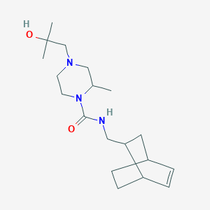 molecular formula C19H33N3O2 B6807496 N-(2-bicyclo[2.2.2]oct-5-enylmethyl)-4-(2-hydroxy-2-methylpropyl)-2-methylpiperazine-1-carboxamide 