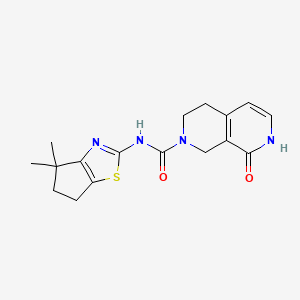 molecular formula C17H20N4O2S B6807643 N-(4,4-dimethyl-5,6-dihydrocyclopenta[d][1,3]thiazol-2-yl)-8-oxo-1,3,4,7-tetrahydro-2,7-naphthyridine-2-carboxamide 