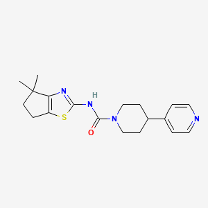 molecular formula C19H24N4OS B6807650 N-(4,4-dimethyl-5,6-dihydrocyclopenta[d][1,3]thiazol-2-yl)-4-pyridin-4-ylpiperidine-1-carboxamide 