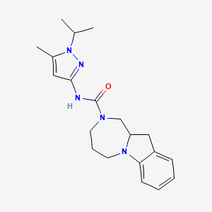 molecular formula C20H27N5O B6807703 N-(5-methyl-1-propan-2-ylpyrazol-3-yl)-1,3,4,5,11,11a-hexahydro-[1,4]diazepino[1,2-a]indole-2-carboxamide 
