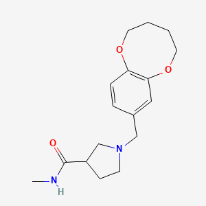 molecular formula C17H24N2O3 B6807782 N-methyl-1-(2,3,4,5-tetrahydro-1,6-benzodioxocin-8-ylmethyl)pyrrolidine-3-carboxamide 