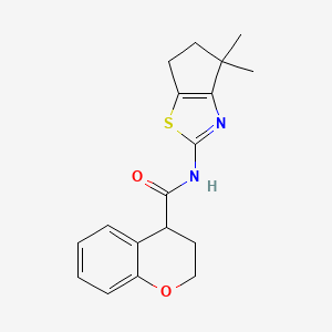 molecular formula C18H20N2O2S B6807921 N-(4,4-dimethyl-5,6-dihydrocyclopenta[d][1,3]thiazol-2-yl)-3,4-dihydro-2H-chromene-4-carboxamide 