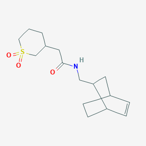 molecular formula C16H25NO3S B6807940 N-(2-bicyclo[2.2.2]oct-5-enylmethyl)-2-(1,1-dioxothian-3-yl)acetamide 
