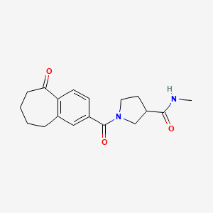 molecular formula C18H22N2O3 B6807947 N-methyl-1-(5-oxo-6,7,8,9-tetrahydrobenzo[7]annulene-2-carbonyl)pyrrolidine-3-carboxamide 