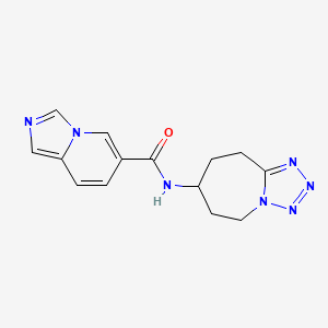 molecular formula C14H15N7O B6808259 N-(6,7,8,9-tetrahydro-5H-tetrazolo[1,5-a]azepin-7-yl)imidazo[1,5-a]pyridine-6-carboxamide 