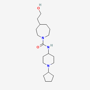 molecular formula C19H35N3O2 B6808266 N-(1-cyclopentylpiperidin-4-yl)-4-(2-hydroxyethyl)azepane-1-carboxamide 