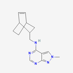 molecular formula C15H19N5 B6808272 N-(2-bicyclo[2.2.2]oct-5-enylmethyl)-2-methylpyrazolo[3,4-d]pyrimidin-4-amine 