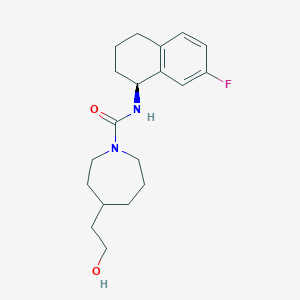 molecular formula C19H27FN2O2 B6808301 N-[(1S)-7-fluoro-1,2,3,4-tetrahydronaphthalen-1-yl]-4-(2-hydroxyethyl)azepane-1-carboxamide 