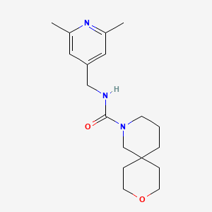 molecular formula C18H27N3O2 B6808347 N-[(2,6-dimethylpyridin-4-yl)methyl]-9-oxa-2-azaspiro[5.5]undecane-2-carboxamide 