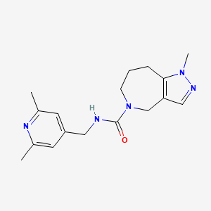 molecular formula C17H23N5O B6808355 N-[(2,6-dimethylpyridin-4-yl)methyl]-1-methyl-4,6,7,8-tetrahydropyrazolo[4,3-c]azepine-5-carboxamide 