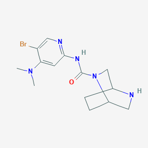 molecular formula C14H20BrN5O B6808459 N-[5-bromo-4-(dimethylamino)pyridin-2-yl]-2,5-diazabicyclo[2.2.2]octane-2-carboxamide 