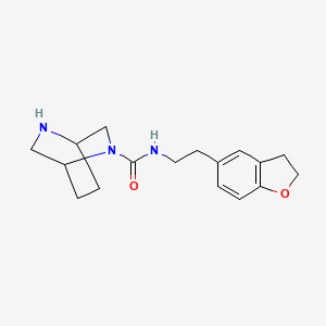 molecular formula C17H23N3O2 B6808485 N-[2-(2,3-dihydro-1-benzofuran-5-yl)ethyl]-2,5-diazabicyclo[2.2.2]octane-2-carboxamide 