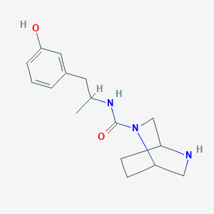 molecular formula C16H23N3O2 B6808486 N-[1-(3-hydroxyphenyl)propan-2-yl]-2,5-diazabicyclo[2.2.2]octane-2-carboxamide 