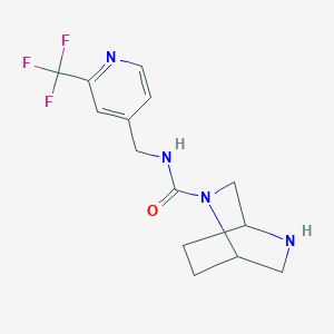 molecular formula C14H17F3N4O B6808498 N-[[2-(trifluoromethyl)pyridin-4-yl]methyl]-2,5-diazabicyclo[2.2.2]octane-2-carboxamide 