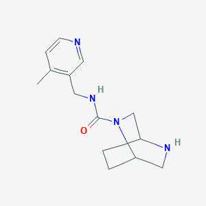 molecular formula C14H20N4O B6808526 N-[(4-methylpyridin-3-yl)methyl]-2,5-diazabicyclo[2.2.2]octane-2-carboxamide 