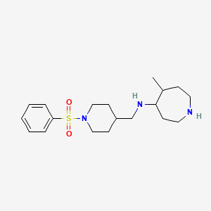 molecular formula C19H31N3O2S B6808561 N-[[1-(benzenesulfonyl)piperidin-4-yl]methyl]-5-methylazepan-4-amine 