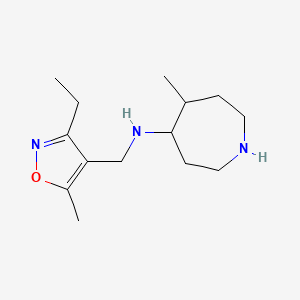 molecular formula C14H25N3O B6808601 N-[(3-ethyl-5-methyl-1,2-oxazol-4-yl)methyl]-5-methylazepan-4-amine 