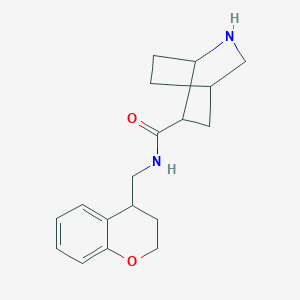 molecular formula C18H24N2O2 B6808610 N-(3,4-dihydro-2H-chromen-4-ylmethyl)-2-azabicyclo[2.2.2]octane-6-carboxamide 
