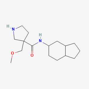 molecular formula C16H28N2O2 B6808651 N-(2,3,3a,4,5,6,7,7a-octahydro-1H-inden-5-yl)-3-(methoxymethyl)pyrrolidine-3-carboxamide 