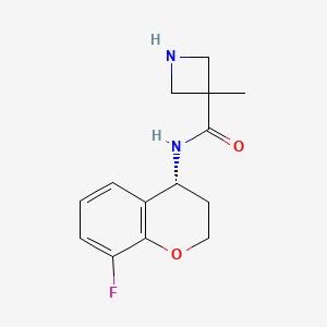 molecular formula C14H17FN2O2 B6808658 N-[(4R)-8-fluoro-3,4-dihydro-2H-chromen-4-yl]-3-methylazetidine-3-carboxamide 