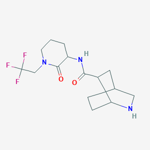 molecular formula C15H22F3N3O2 B6808758 N-[2-oxo-1-(2,2,2-trifluoroethyl)piperidin-3-yl]-2-azabicyclo[2.2.2]octane-6-carboxamide 
