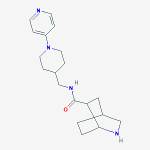 molecular formula C19H28N4O B6808765 N-[(1-pyridin-4-ylpiperidin-4-yl)methyl]-2-azabicyclo[2.2.2]octane-6-carboxamide 