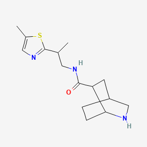 molecular formula C15H23N3OS B6808768 N-[2-(5-methyl-1,3-thiazol-2-yl)propyl]-2-azabicyclo[2.2.2]octane-6-carboxamide 