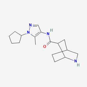 molecular formula C17H26N4O B6808771 N-(1-cyclopentyl-5-methylpyrazol-4-yl)-2-azabicyclo[2.2.2]octane-6-carboxamide 