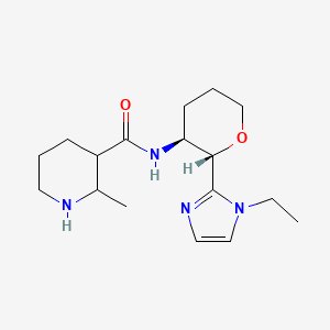 molecular formula C17H28N4O2 B6808842 N-[(2S,3S)-2-(1-ethylimidazol-2-yl)oxan-3-yl]-2-methylpiperidine-3-carboxamide 