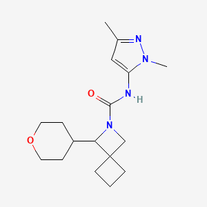 molecular formula C17H26N4O2 B6809218 N-(2,5-dimethylpyrazol-3-yl)-3-(oxan-4-yl)-2-azaspiro[3.3]heptane-2-carboxamide 