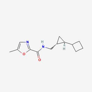 molecular formula C13H18N2O2 B6809223 N-[[(1R,2S)-2-cyclobutylcyclopropyl]methyl]-5-methyl-1,3-oxazole-2-carboxamide 
