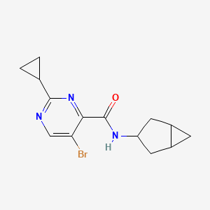 molecular formula C14H16BrN3O B6809248 N-(3-bicyclo[3.1.0]hexanyl)-5-bromo-2-cyclopropylpyrimidine-4-carboxamide 