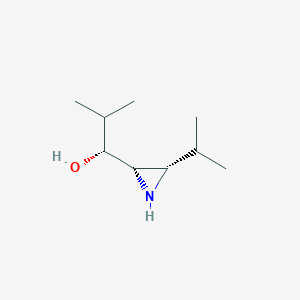 molecular formula C9H19NO B068094 (1R)-2-methyl-1-[(2S,3S)-3-propan-2-ylaziridin-2-yl]propan-1-ol CAS No. 182204-96-2