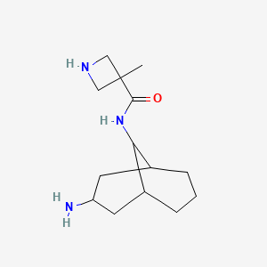 molecular formula C14H25N3O B6809662 N-(3-amino-9-bicyclo[3.3.1]nonanyl)-3-methylazetidine-3-carboxamide 