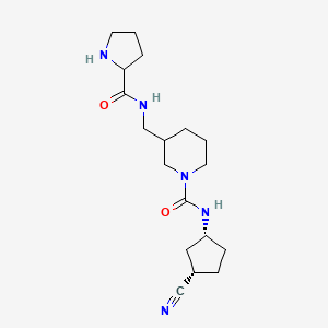molecular formula C18H29N5O2 B6809729 N-[(1R,3S)-3-cyanocyclopentyl]-3-[(pyrrolidine-2-carbonylamino)methyl]piperidine-1-carboxamide 