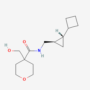 molecular formula C15H25NO3 B6809862 N-[[(1R,2S)-2-cyclobutylcyclopropyl]methyl]-4-(hydroxymethyl)oxane-4-carboxamide 