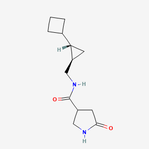 molecular formula C13H20N2O2 B6809865 N-[[(1R,2S)-2-cyclobutylcyclopropyl]methyl]-5-oxopyrrolidine-3-carboxamide 