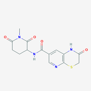 molecular formula C14H14N4O4S B6810256 N-(1-methyl-2,6-dioxopiperidin-3-yl)-2-oxo-1H-pyrido[2,3-b][1,4]thiazine-7-carboxamide 