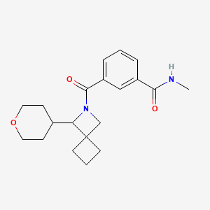 molecular formula C20H26N2O3 B6810376 N-methyl-3-[3-(oxan-4-yl)-2-azaspiro[3.3]heptane-2-carbonyl]benzamide 