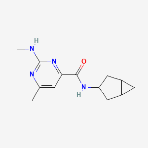 molecular formula C13H18N4O B6810441 N-(3-bicyclo[3.1.0]hexanyl)-6-methyl-2-(methylamino)pyrimidine-4-carboxamide 