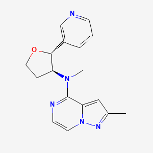 molecular formula C17H19N5O B6810659 N,2-dimethyl-N-[(2R,3S)-2-pyridin-3-yloxolan-3-yl]pyrazolo[1,5-a]pyrazin-4-amine 