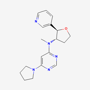 molecular formula C18H23N5O B6810667 N-methyl-N-[(2R,3S)-2-pyridin-3-yloxolan-3-yl]-6-pyrrolidin-1-ylpyrimidin-4-amine 