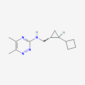 molecular formula C13H20N4 B6810722 N-[[(1R,2S)-2-cyclobutylcyclopropyl]methyl]-5,6-dimethyl-1,2,4-triazin-3-amine 
