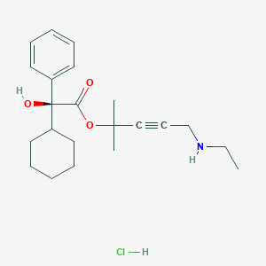 Benzeneacetic acid, alpha-cyclohexyl-alpha-hydroxy-, 4-(ethylamino)-1,1-dimethyl-2-butynyl ester, hydrochloride, (S)-