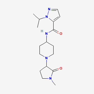 molecular formula C17H27N5O2 B6810973 N-[1-(1-methyl-2-oxopyrrolidin-3-yl)piperidin-4-yl]-2-propan-2-ylpyrazole-3-carboxamide 