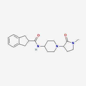 molecular formula C20H27N3O2 B6810993 N-[1-(1-methyl-2-oxopyrrolidin-3-yl)piperidin-4-yl]-2,3-dihydro-1H-indene-2-carboxamide 