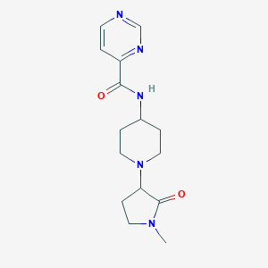 molecular formula C15H21N5O2 B6810995 N-[1-(1-methyl-2-oxopyrrolidin-3-yl)piperidin-4-yl]pyrimidine-4-carboxamide 
