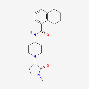 molecular formula C21H29N3O2 B6811055 N-[1-(1-methyl-2-oxopyrrolidin-3-yl)piperidin-4-yl]-5,6,7,8-tetrahydronaphthalene-1-carboxamide 