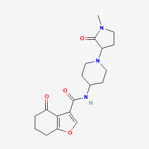 molecular formula C19H25N3O4 B6811061 N-[1-(1-methyl-2-oxopyrrolidin-3-yl)piperidin-4-yl]-4-oxo-6,7-dihydro-5H-1-benzofuran-3-carboxamide 