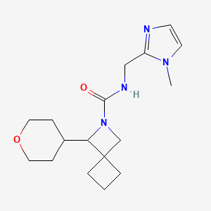molecular formula C17H26N4O2 B6811219 N-[(1-methylimidazol-2-yl)methyl]-3-(oxan-4-yl)-2-azaspiro[3.3]heptane-2-carboxamide 